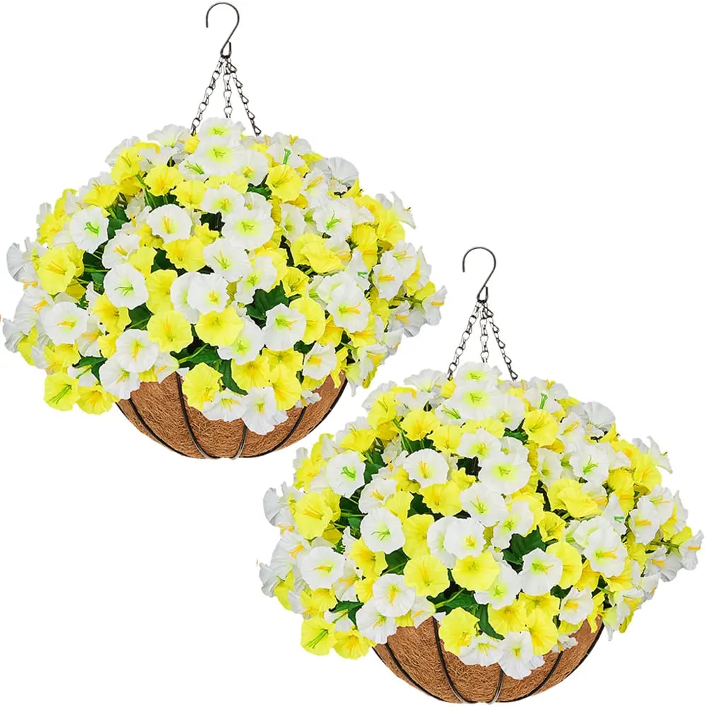 Artificial hanging plant and flower basket