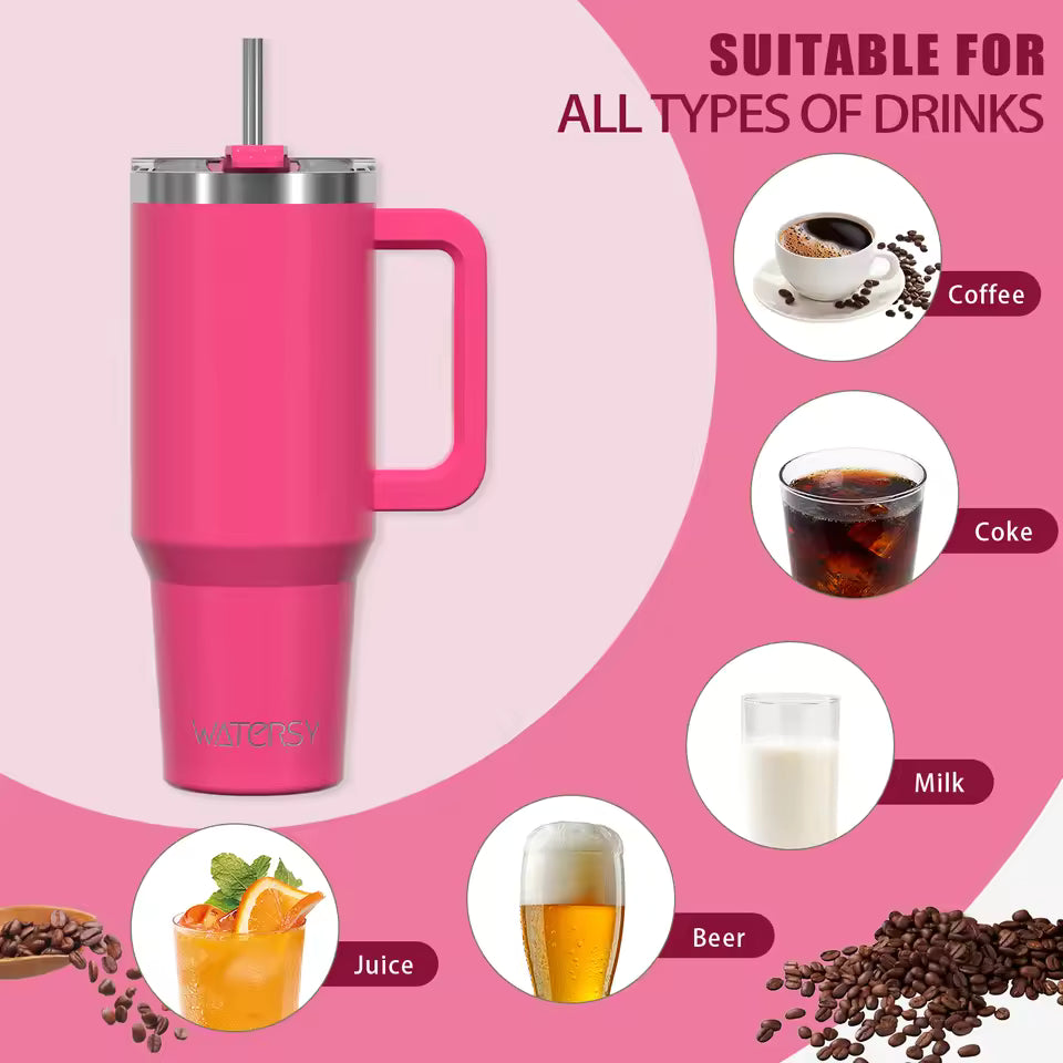 🔥Buy 2 get 60% off🌟Stainless Steel Insulated Cup 20/30/40oz Tumbler with Handle and Straw