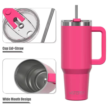 🔥Buy 2 get 60% off🌟Stainless Steel Insulated Cup 20/30/40oz Tumbler with Handle and Straw