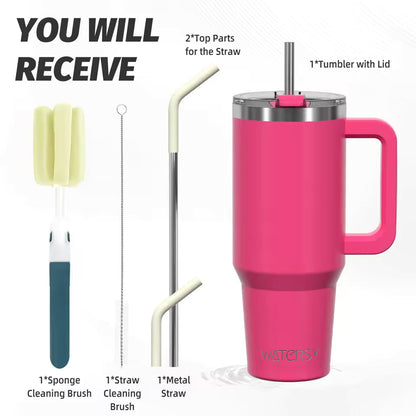 🔥Buy 2 get 60% off🌟Stainless Steel Insulated Cup 20/30/40oz Tumbler with Handle and Straw