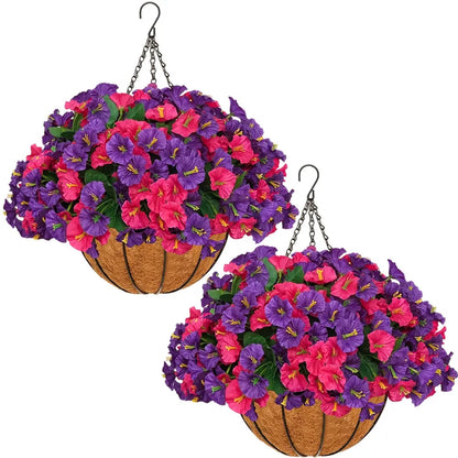 Artificial hanging plant and flower basket